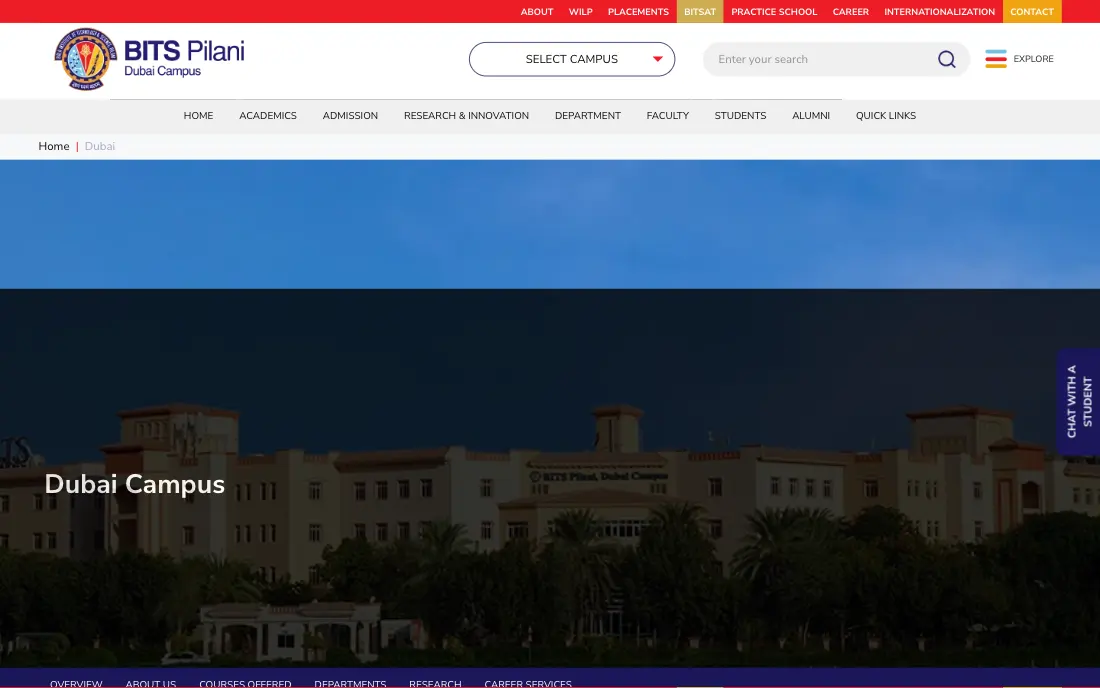 BITS Pilani Dubai Campus website